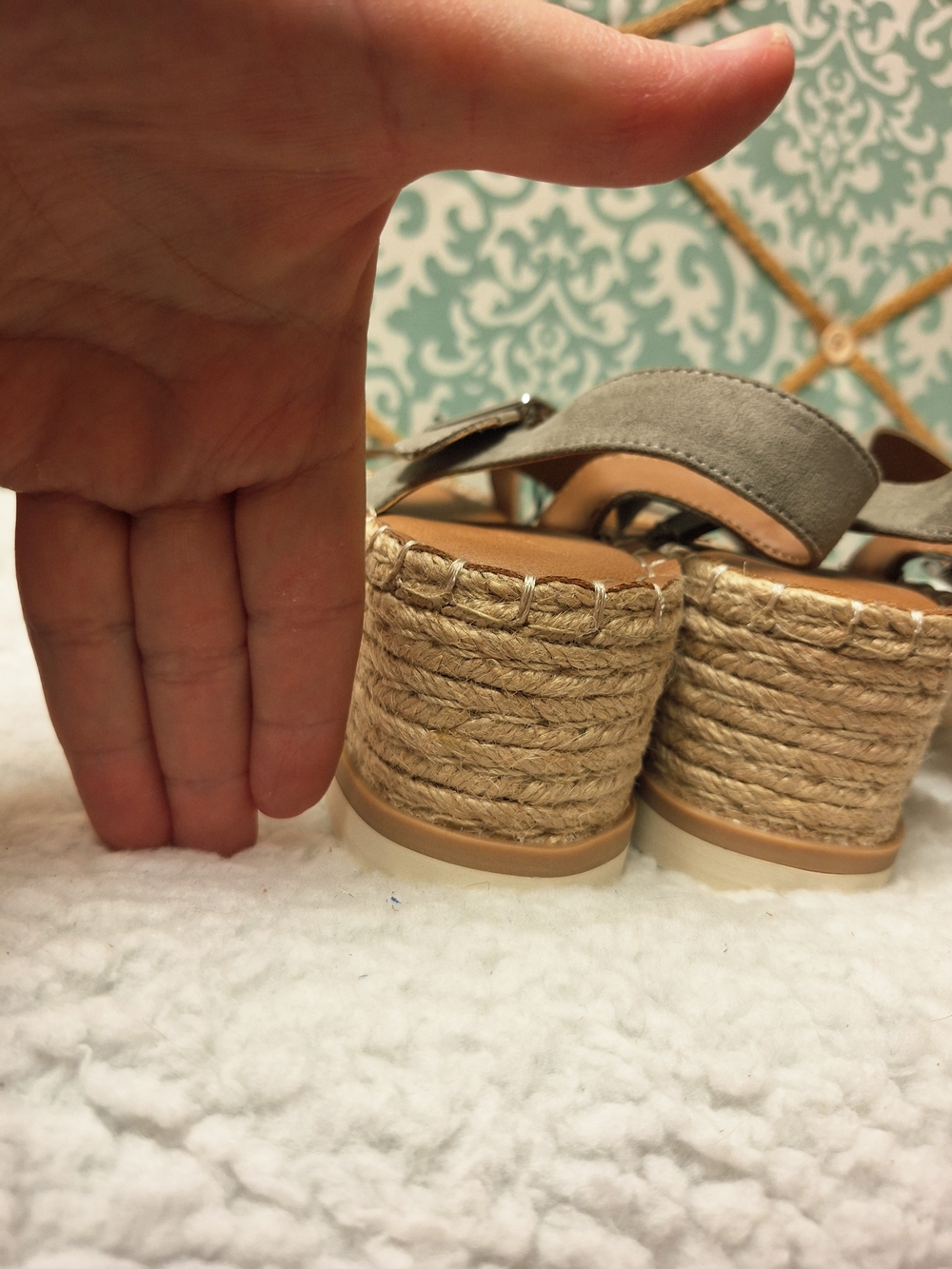 NWT Women's Taupe Espadrille Platform Sandals Sz 7.5 - Picture 7 of 16